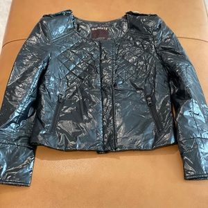 Ochirly Black Patent Leather Jacket